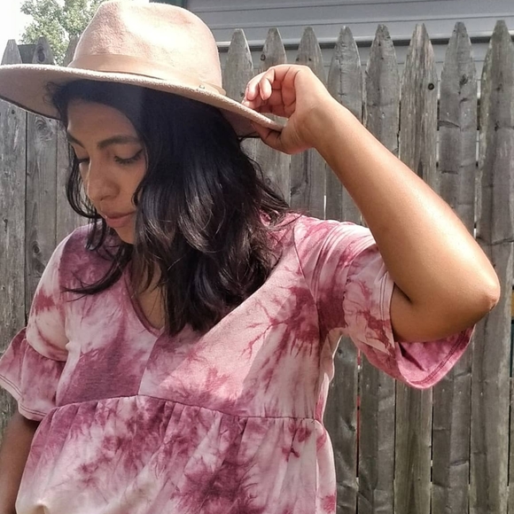 WHAT A DAY TIE DYE RUFFLE TUNIC TOP - Picture 4 of 16